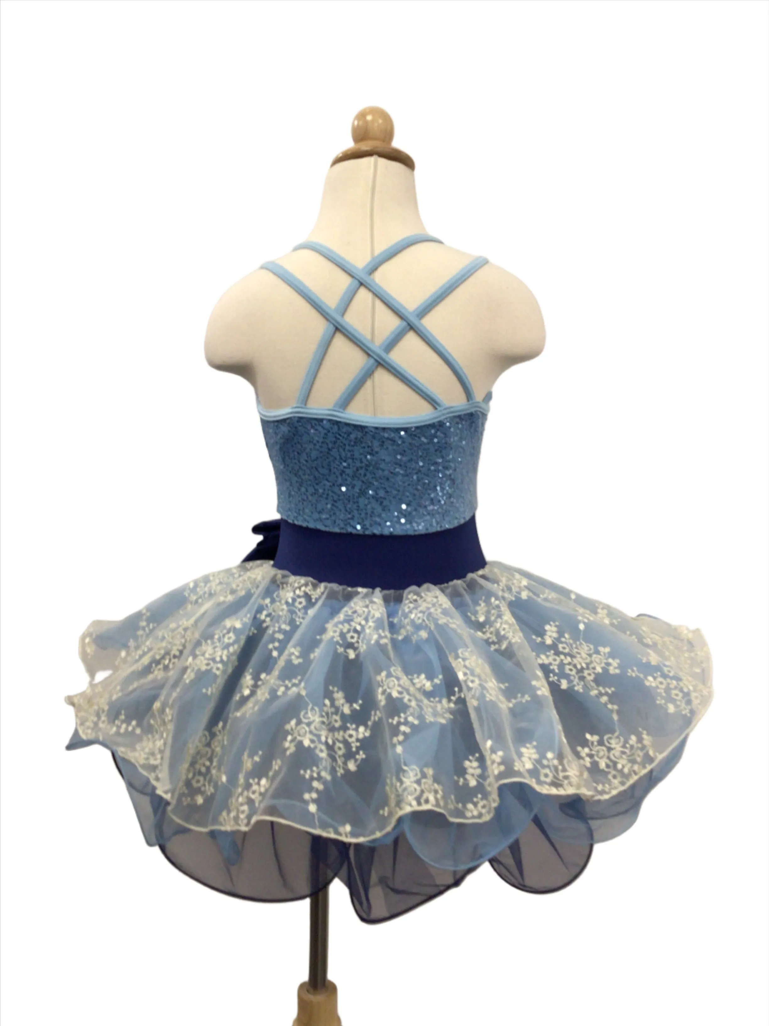 Light Blue and White Lace Tutu