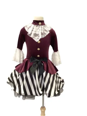 Maroon Velvet and White Dress