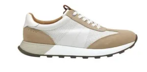 MEN'S JOHNSTON & MURPHY KINNON T-TOE | SAND SUEDE / WHITE FULL GRAIN