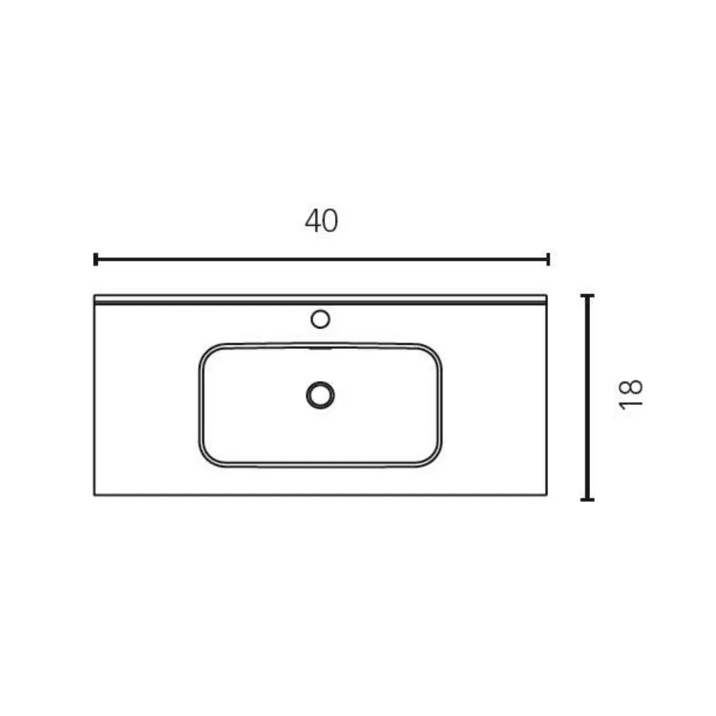 Mio 2 Drawers   2 Open Shelf Bathroom Vanity with Ceramic Sink - Wall Mount - 40" Particle Board Laminated/Matte White/Matte Black