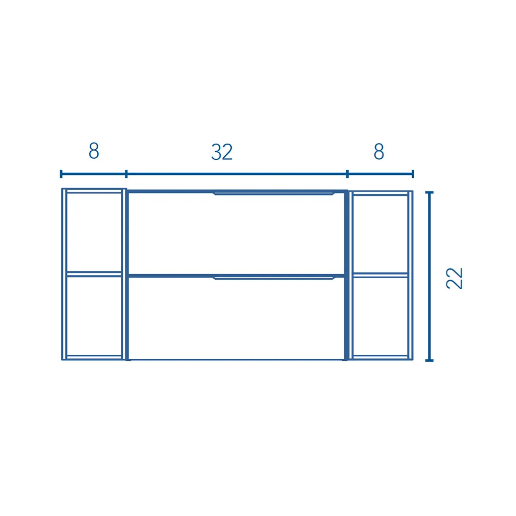 Mio 2 Drawers   2 Open Shelf Bathroom Vanity with Mineral Countertop - Wall Mount - 48" Mdf/Matte White/Matte Black
