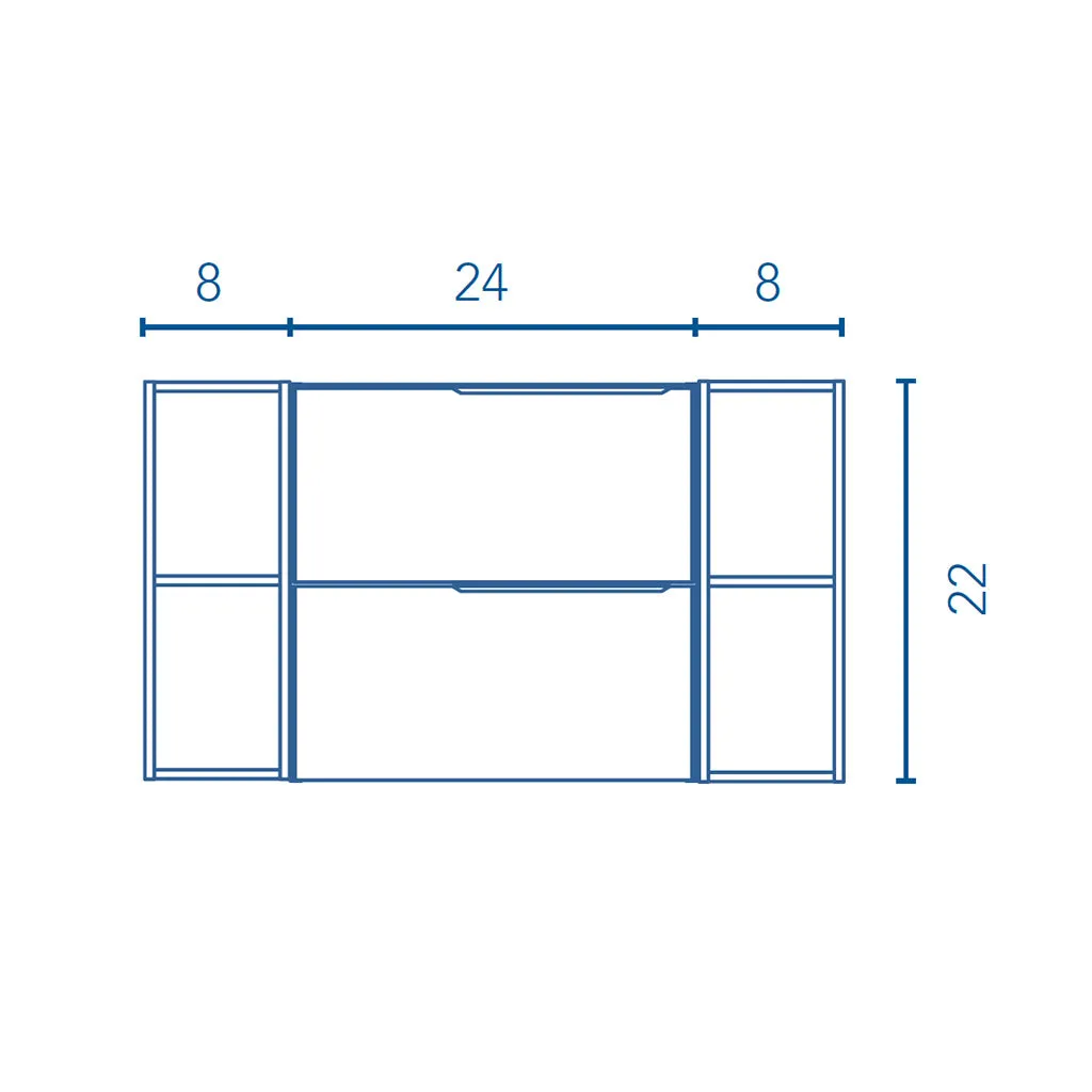 Mio 2 Drawers   2 Open Shelf Bathroom Vanity with Mineral Sink - Wall Mount - 40" Particle Board Laminated/Sand Matt