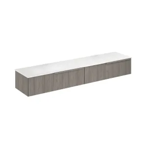 Mio 2 Drawers Bathroom Vanity with Mineral Countertop - Wall Mount - 80" Particle Board Laminated/Grey Elm