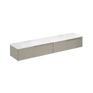Mio 2 Drawers Bathroom Vanity with Mineral Countertop - Wall Mount - 80" Particle Board Laminated/Sand Matt
