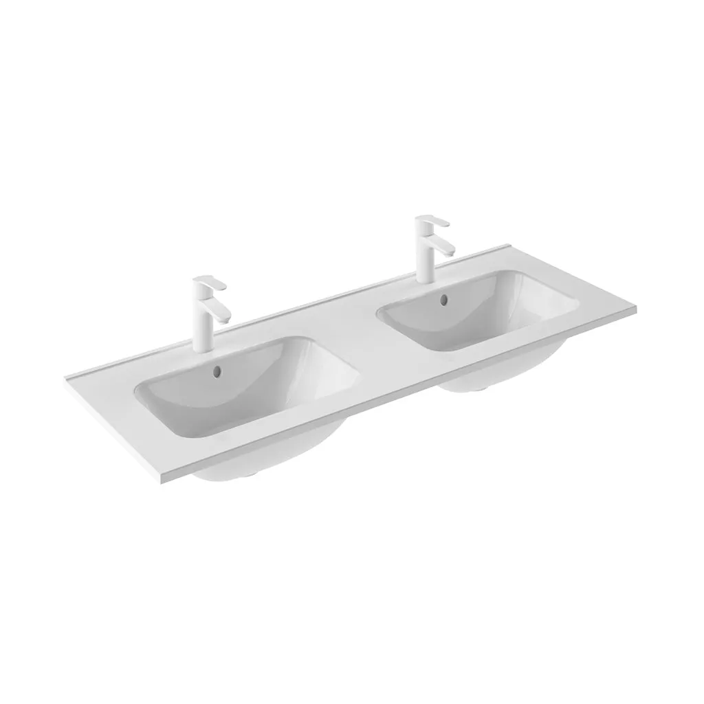 Mio 4 Drawers Bathroom Vanity with Ceramic Sink - Wall Mount - 48" Particle Board Laminated/Grey Elm