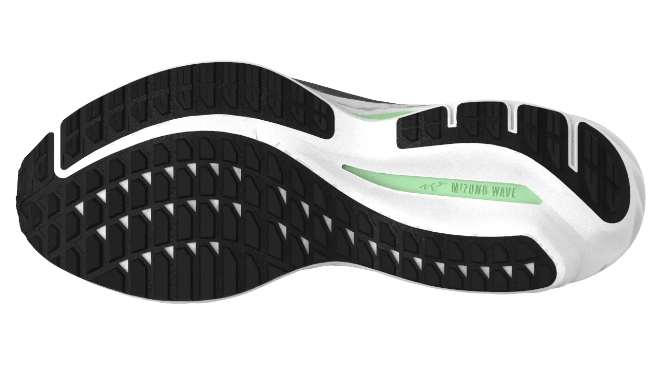 Mizuno Men's Wave Inspire 19 ( 2E ) - Black/Metallic Gray/Biscay Green
