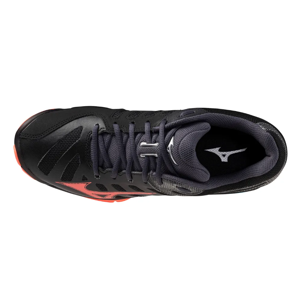Mizuno Wave Voltage 2 2025 Unisex Volleyball Shoes (Black/Neon Flame/Peacock Blue)
