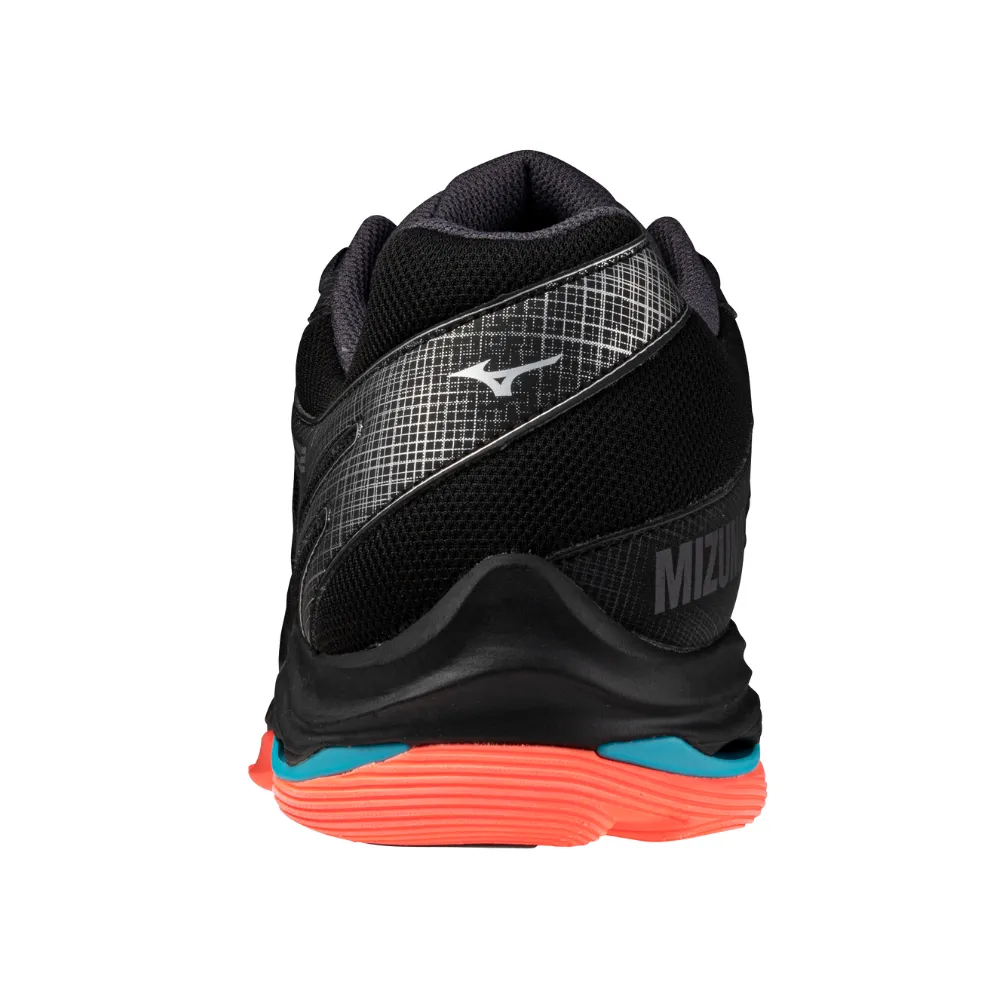 Mizuno Wave Voltage 2 2025 Unisex Volleyball Shoes (Black/Neon Flame/Peacock Blue)