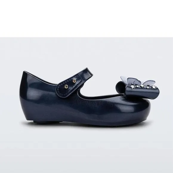 NEW MINI MELISSA girls' ultragirl star ballet flat in metallic blue