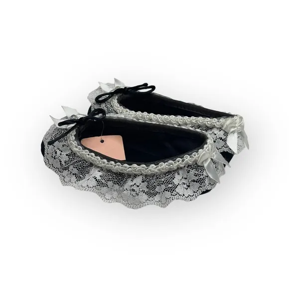 new Shop of the Moment ❃ Embellished Lace Ballet Flat ❃ Black Velvet ❃ Baby Girl