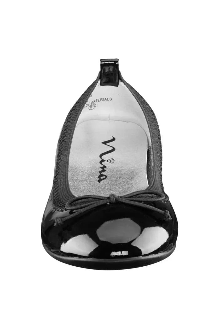 Nina Kids Esther Ballet Flat in Black Patent