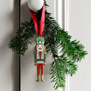 Nutcracker Enamel Christmas Tree Decoration
