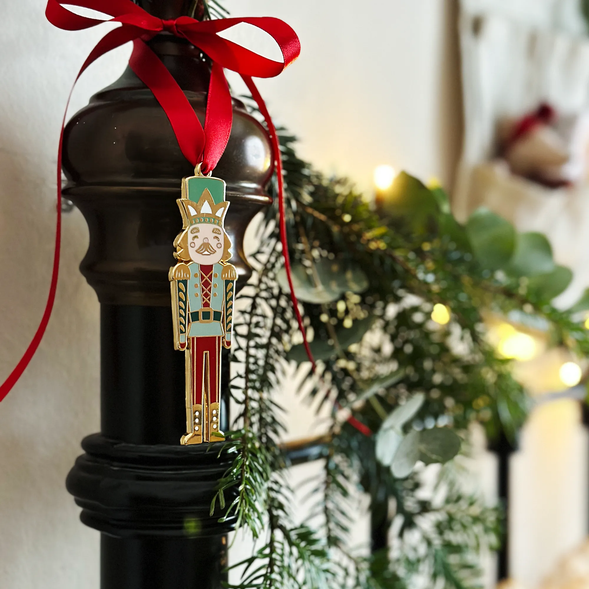 Nutcracker Enamel Christmas Tree Decoration