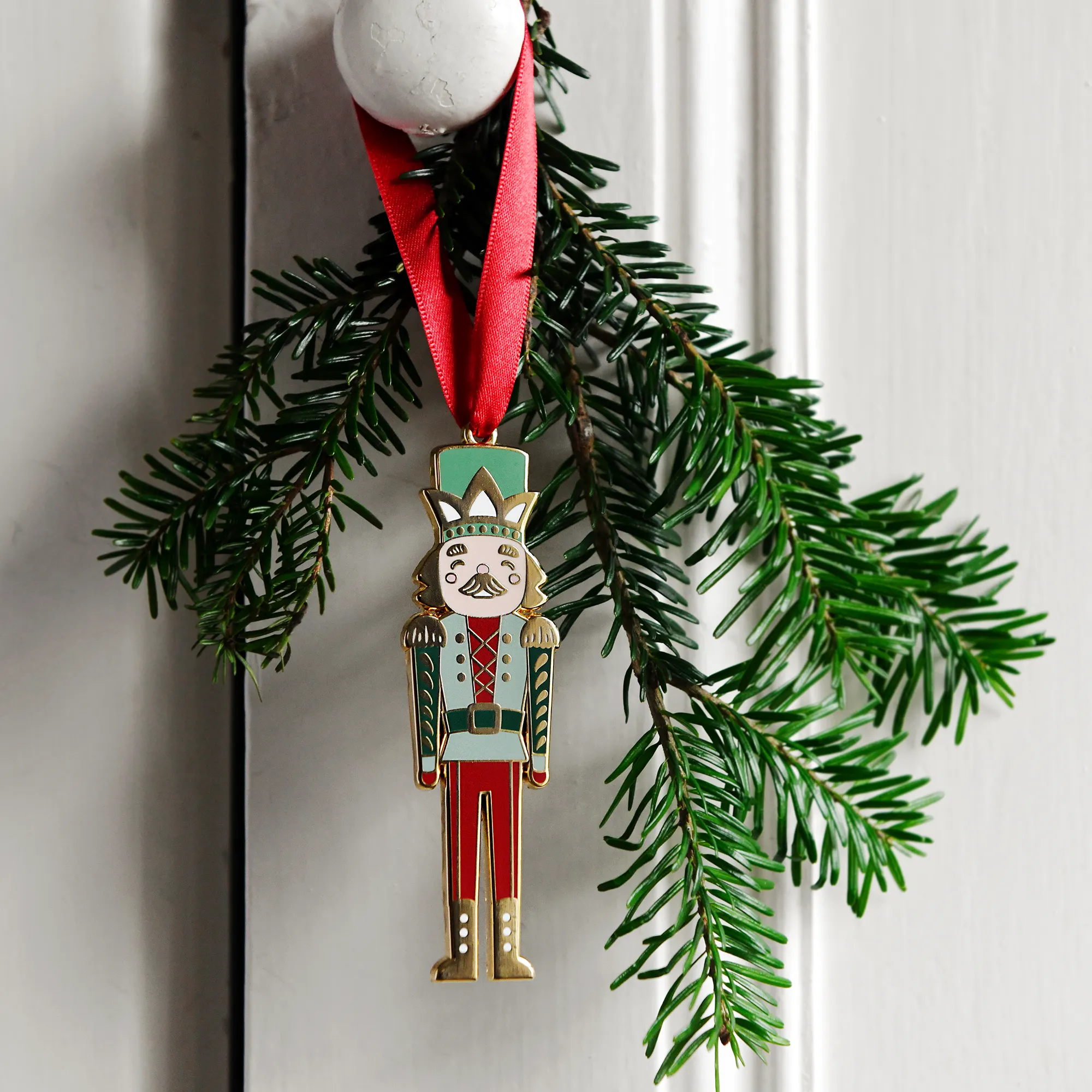 Nutcracker Enamel Christmas Tree Decoration