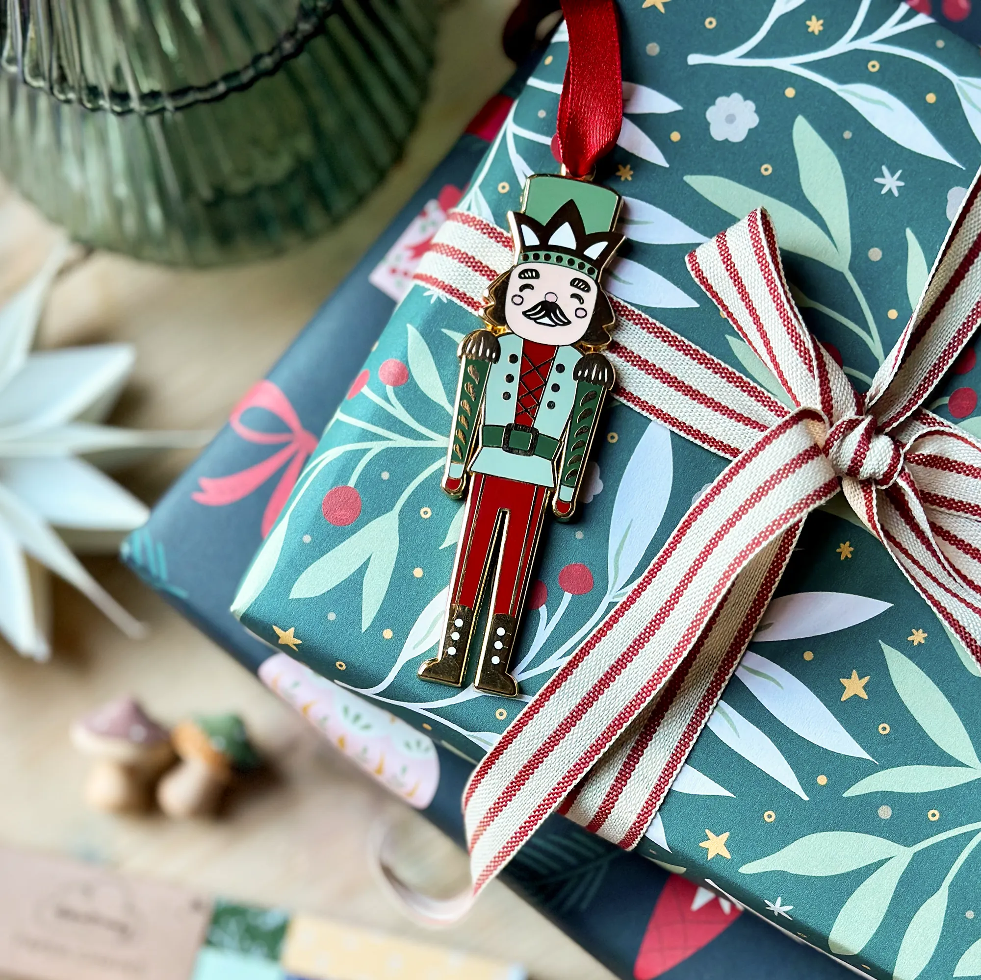 Nutcracker Enamel Christmas Tree Decoration