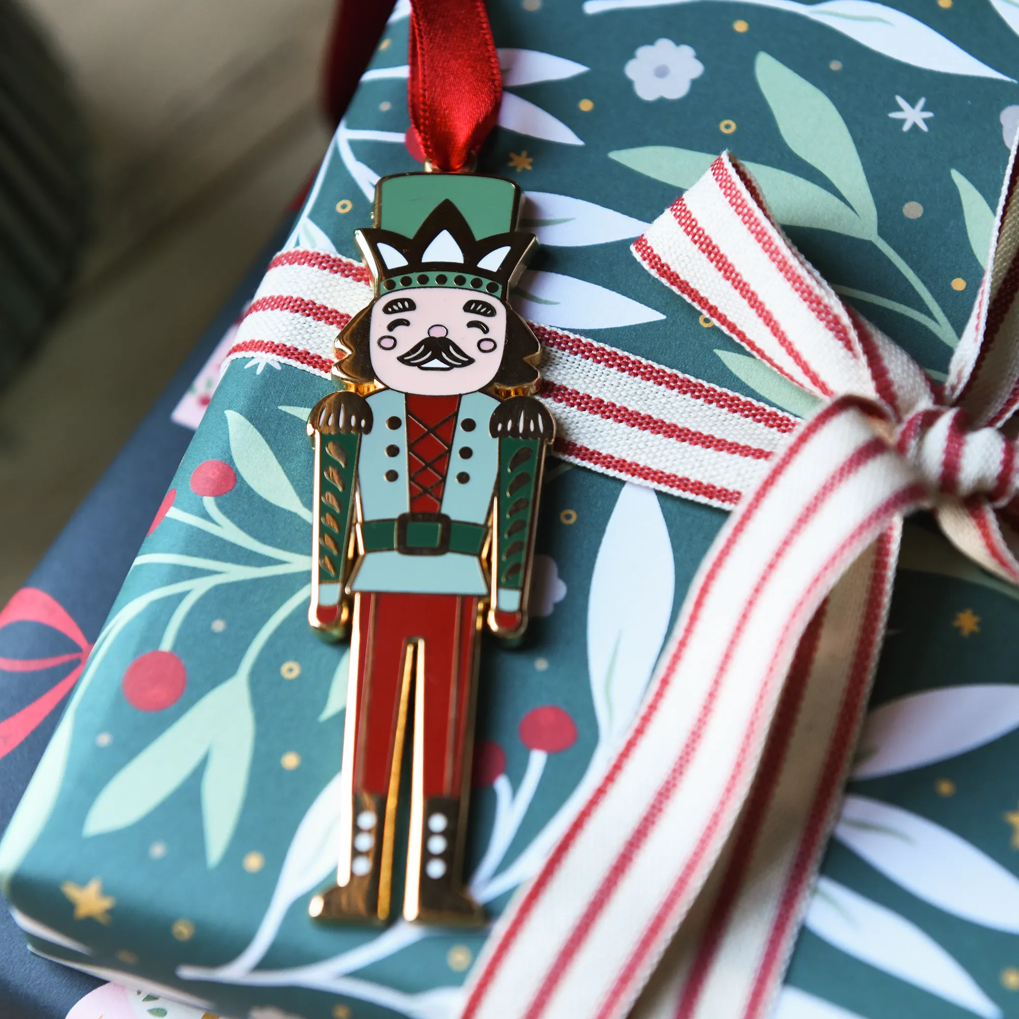 Nutcracker Enamel Christmas Tree Decoration