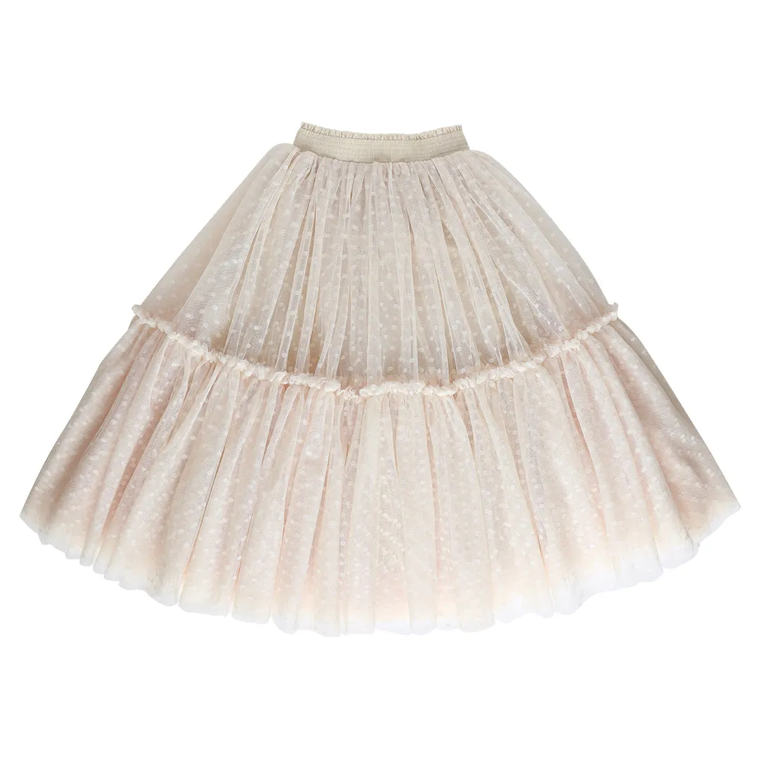 nutcracker tutu - antique cream hail spot tulle