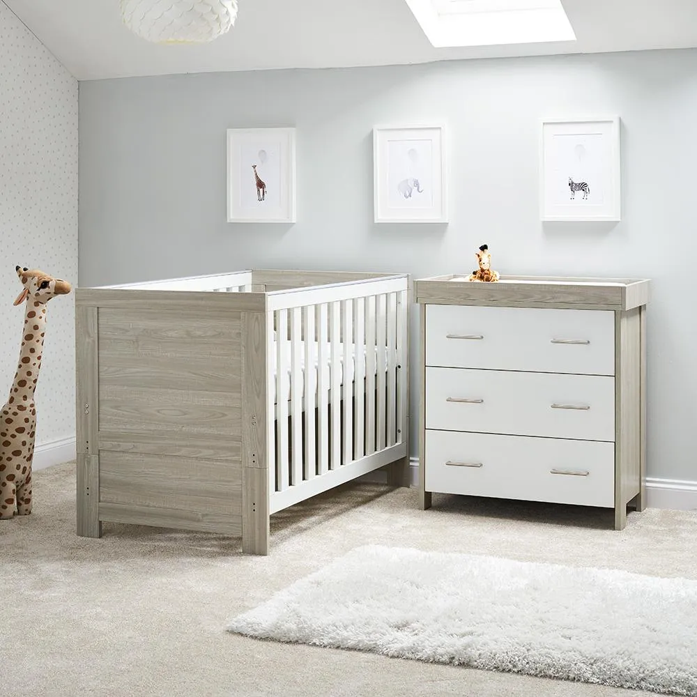 Obaby Nika 3 Piece Room Set - Grey Wash with White