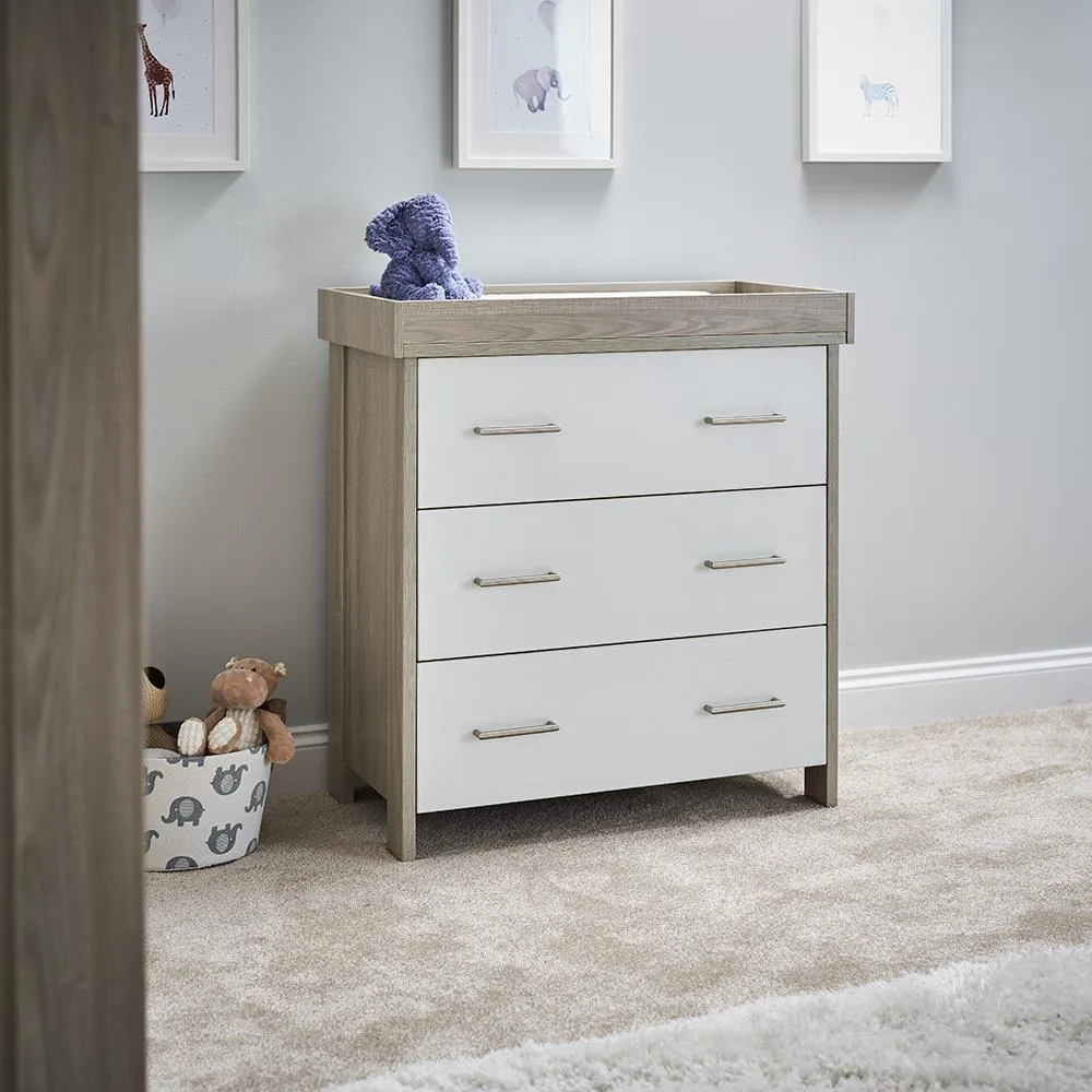 Obaby Nika 3 Piece Room Set - Grey Wash with White