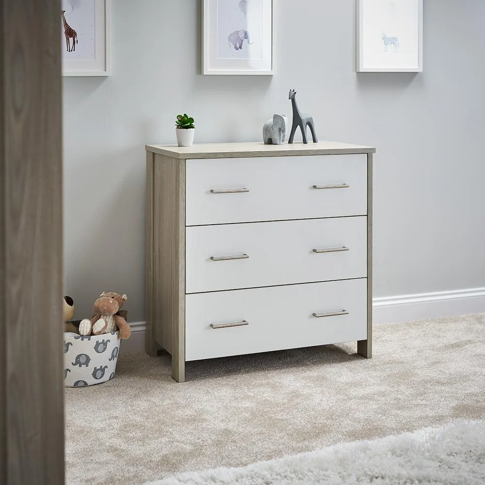 Obaby Nika 3 Piece Room Set - Grey Wash with White
