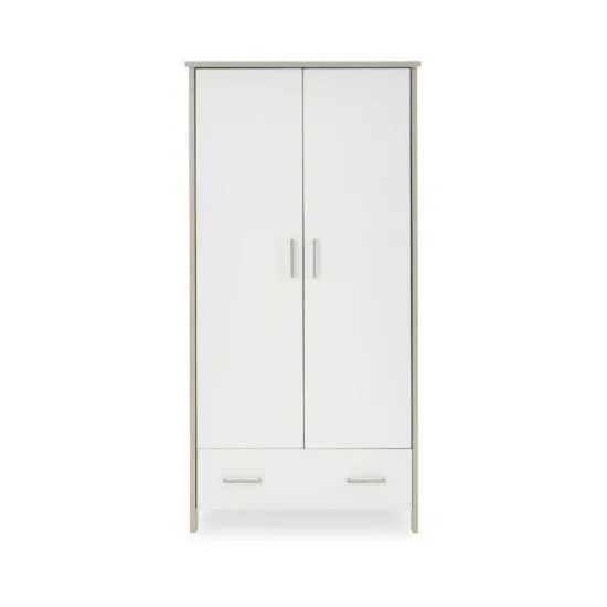OBABY Nika Double Wardrobe - Grey Wash & White
