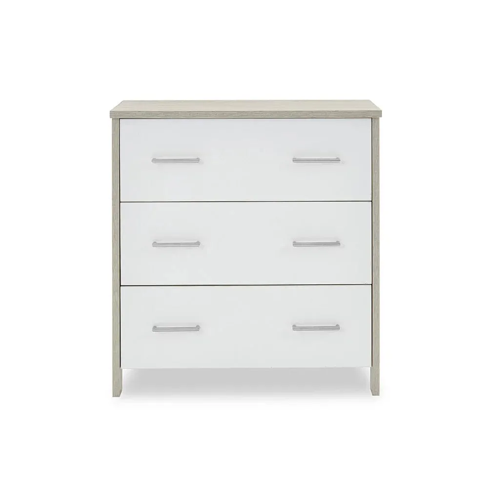 OBaby Nika Mini 3 Piece Room Set - Grey Wash & White