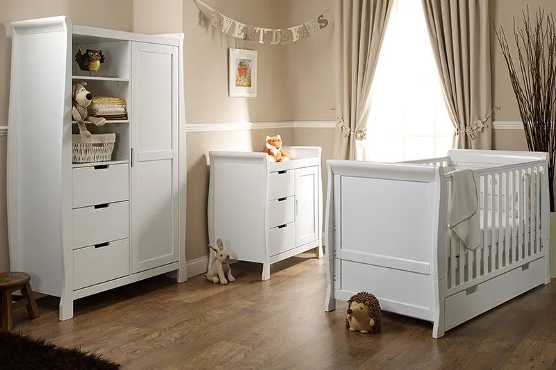 Obaby Stamford Classic Sleigh 4 Piece Room Set - White