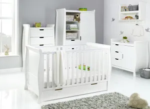 Obaby Stamford Classic Sleigh 4 Piece Room Set - White