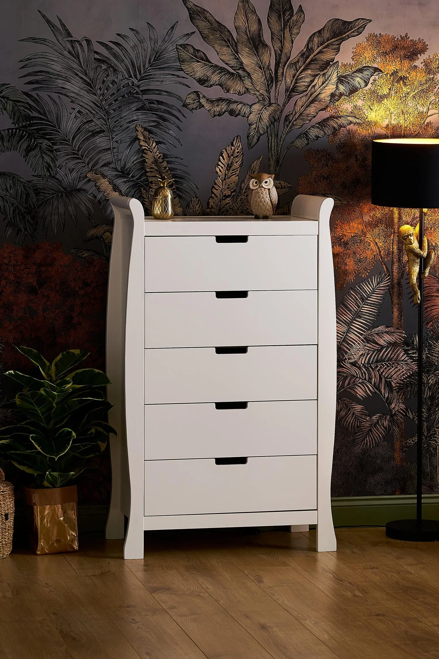 Obaby Stamford Sleigh Tall Chest of Drawers - Direct Delivery