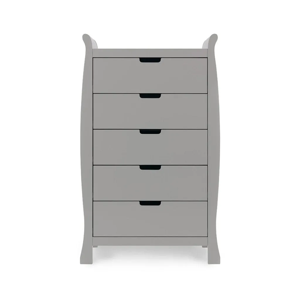 OBABY Stamford Sleigh Tall Chest of Drawers - Warm Grey