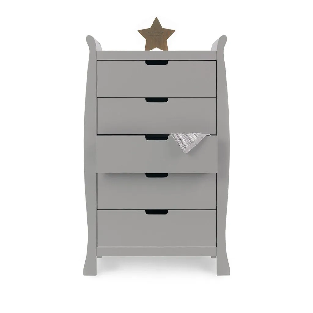 OBABY Stamford Sleigh Tall Chest of Drawers - Warm Grey