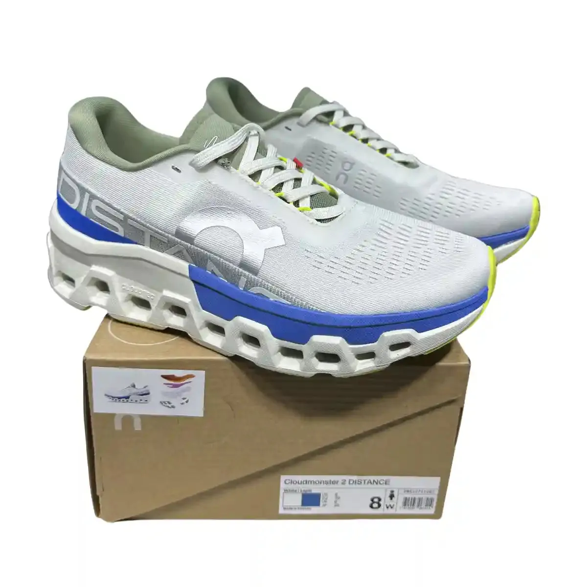 On Cloudmonster 2  Men's White/Cyan Blue