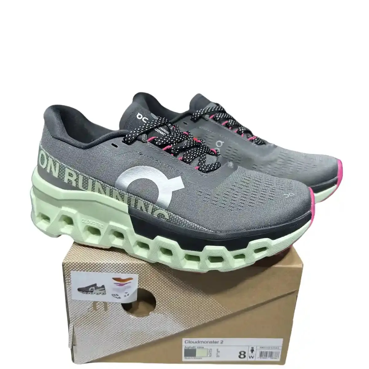 On Cloudmonster 2 Women's   Almond/Lima Bean Green