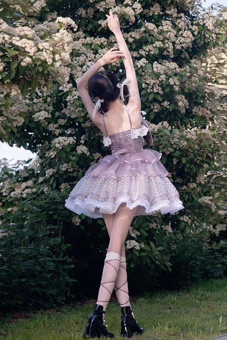 Purple Star Trail Star Yarn Multi-Layer Ballet Sweet Lolita Jsk Dress