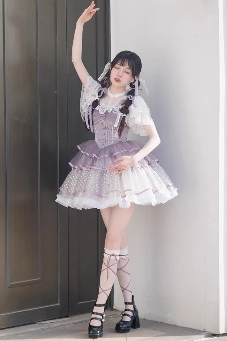 Purple Star Trail Star Yarn Multi-Layer Ballet Sweet Lolita Jsk Dress