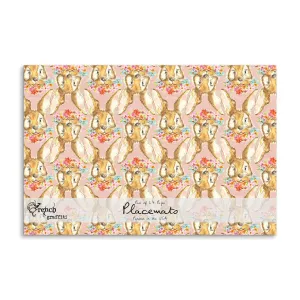 Rabbit Face and Flowers Placemat