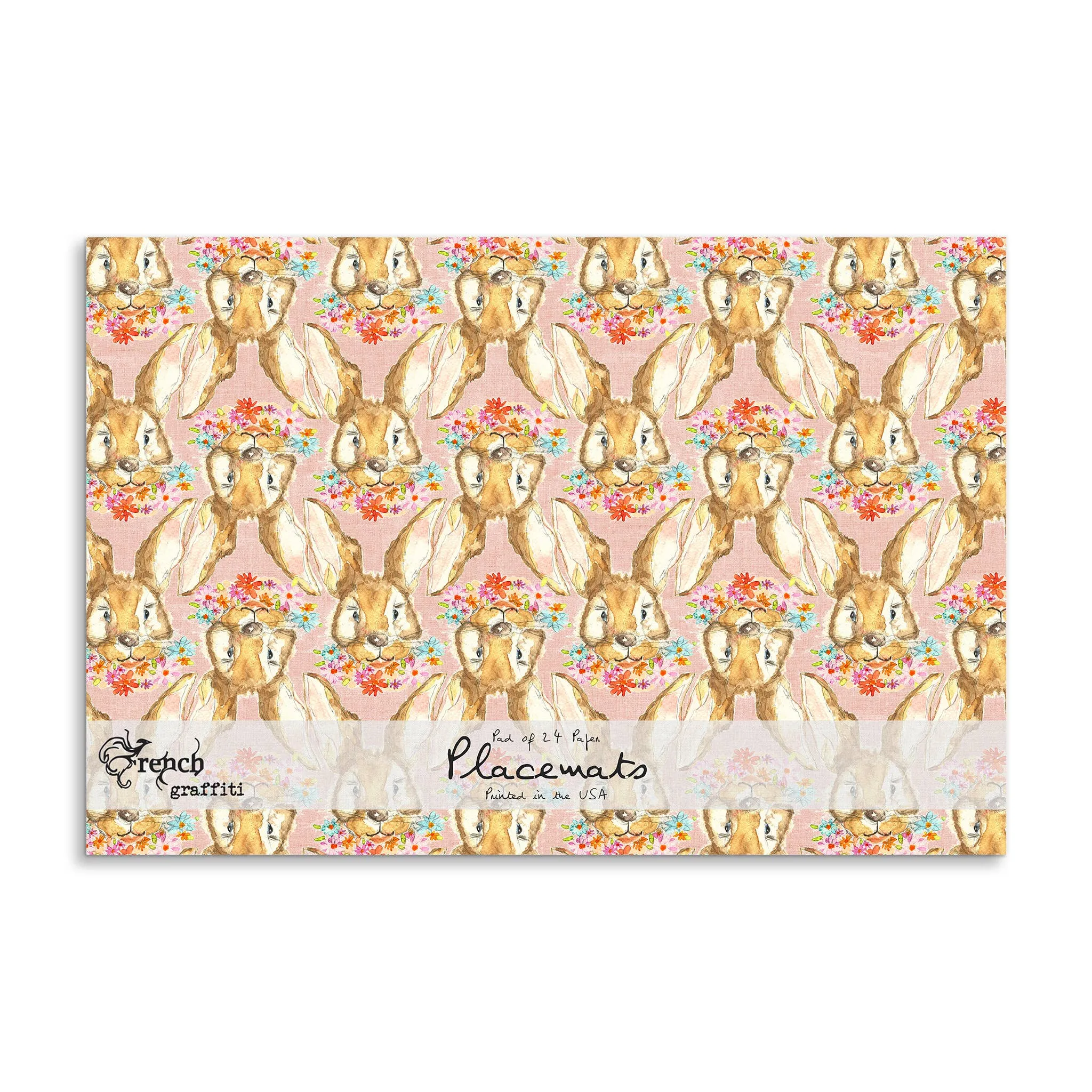 Rabbit Face and Flowers Placemat