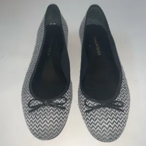 Ramon Tenza Black White Grey Tweed Ballet Flat 8.5