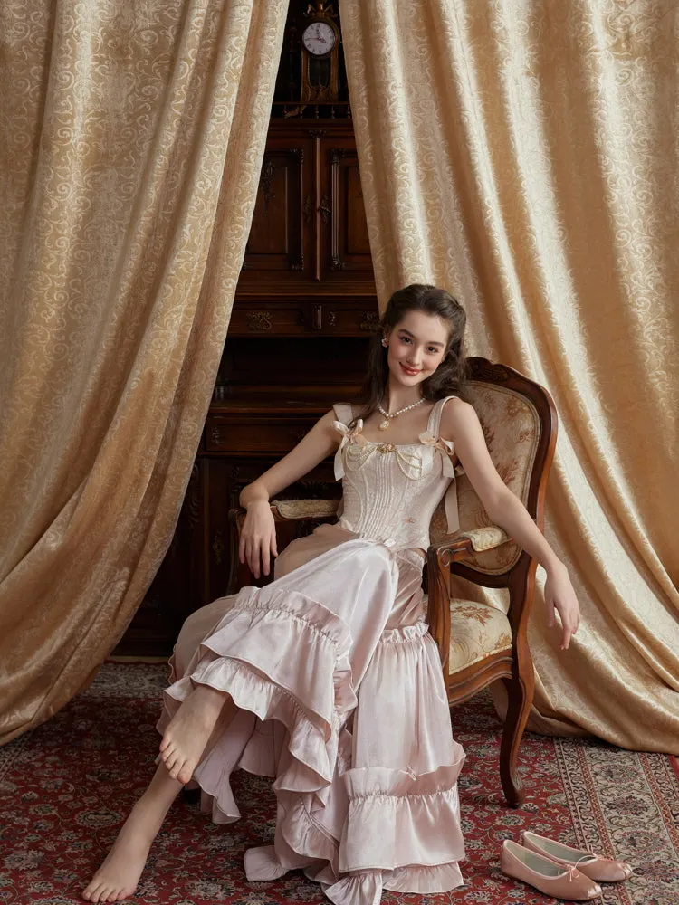 Regal Rose Corset & Satin Skirt Set