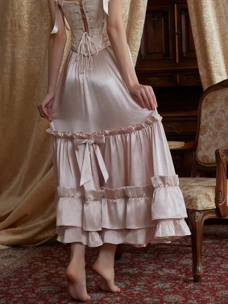 Regal Rose Corset & Satin Skirt Set