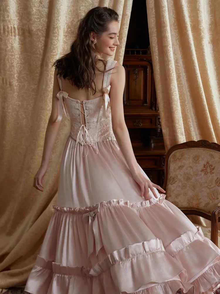 Regal Rose Corset & Satin Skirt Set