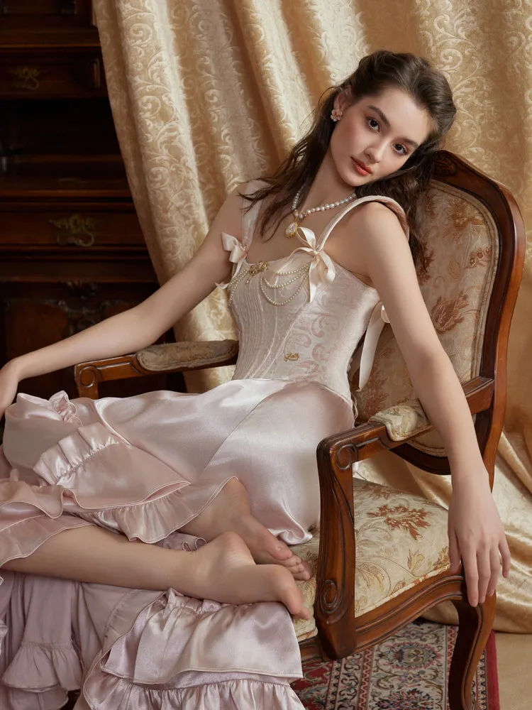 Regal Rose Corset & Satin Skirt Set