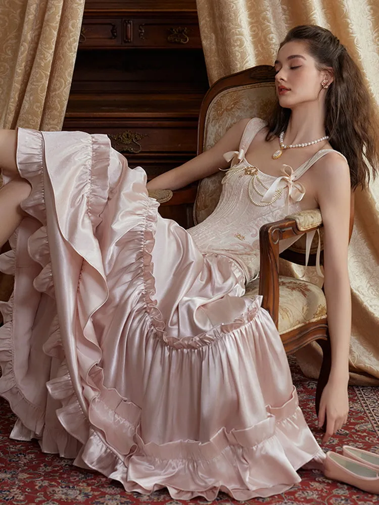 Regal Rose Corset & Satin Skirt Set