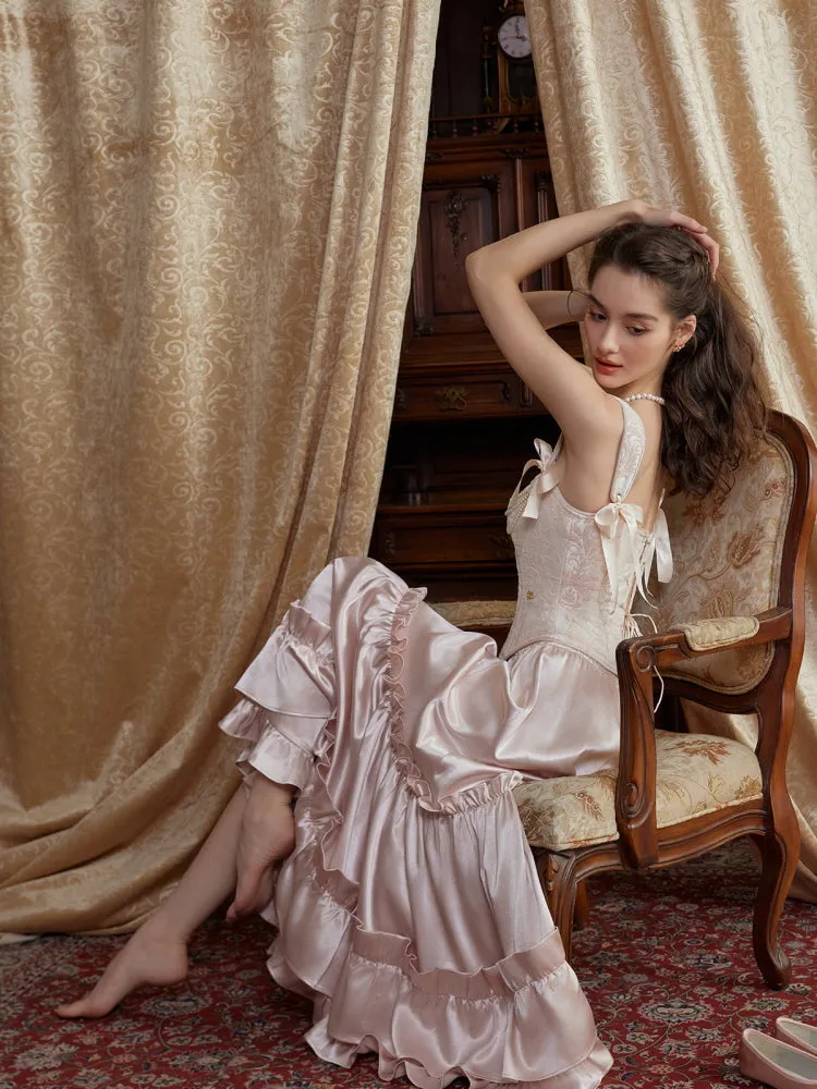 Regal Rose Corset & Satin Skirt Set
