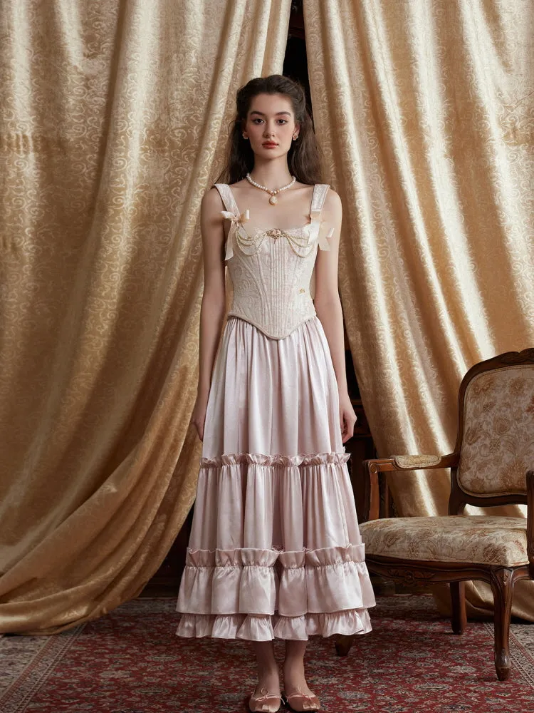 Regal Rose Corset & Satin Skirt Set