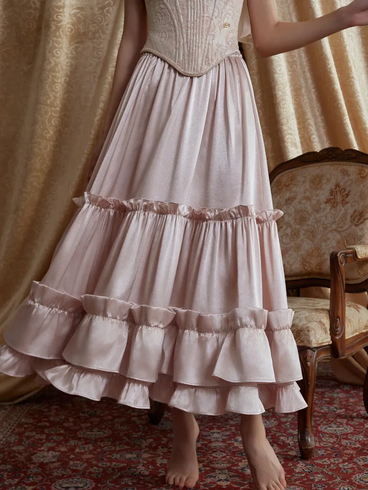 Regal Rose Corset & Satin Skirt Set