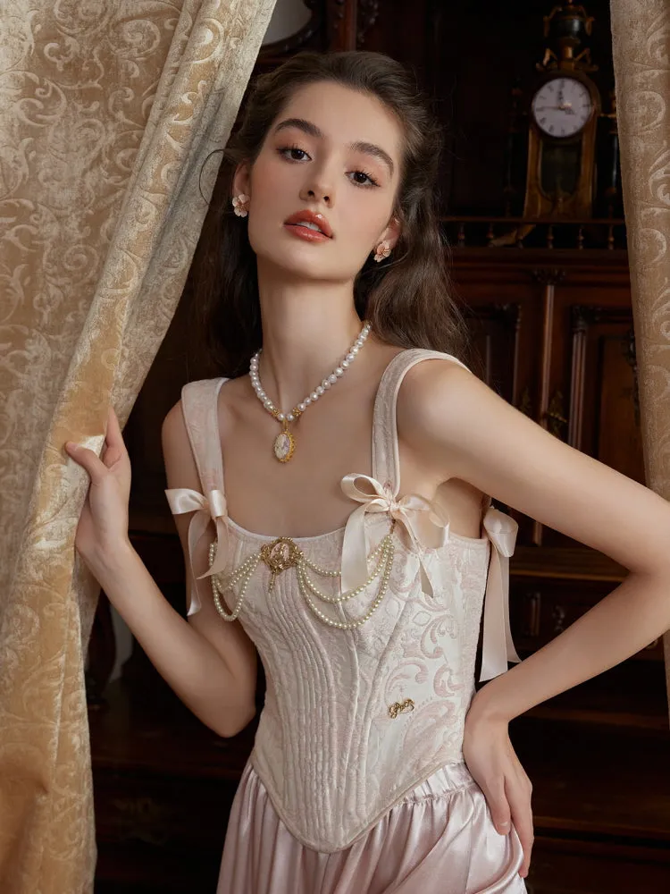 Regal Rose Corset & Satin Skirt Set