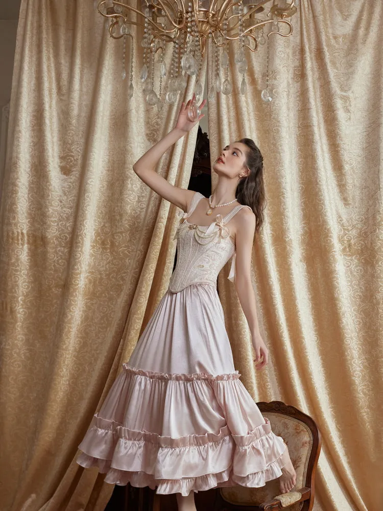 Regal Rose Corset & Satin Skirt Set