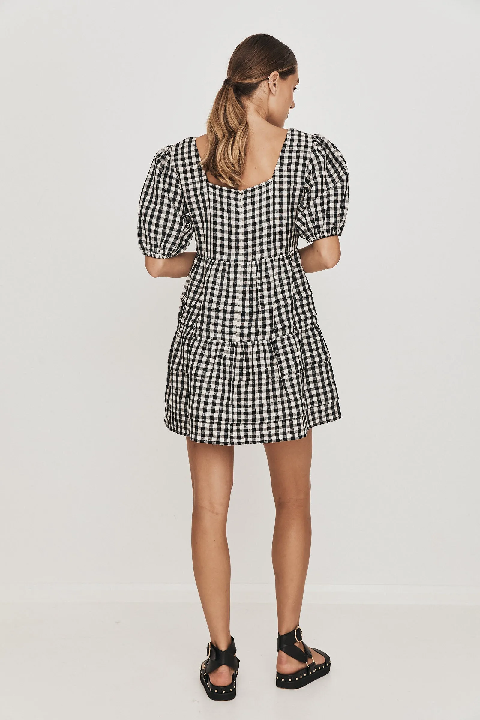 Rikki Smock Dress blk_white Check
