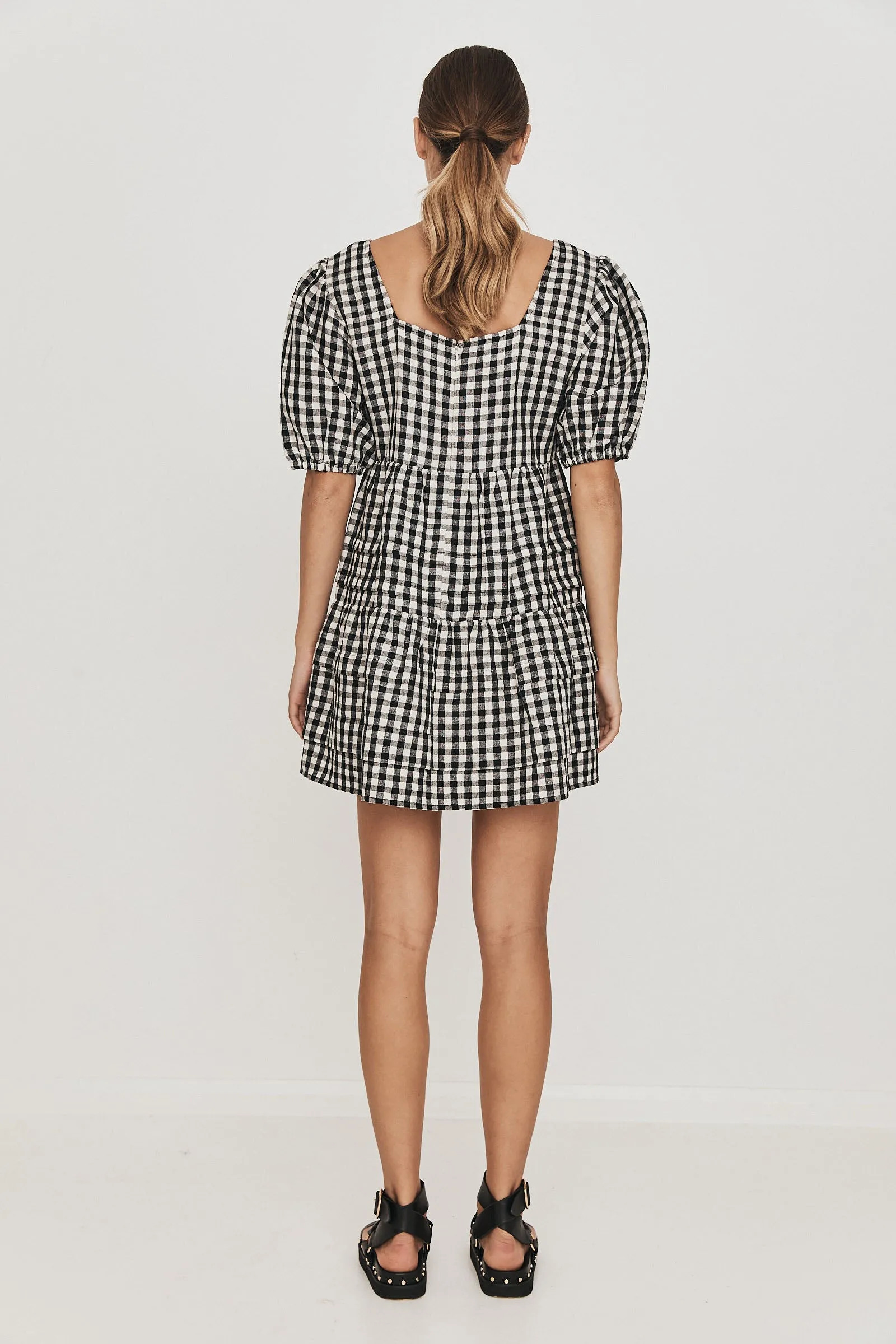 Rikki Smock Dress blk_white Check